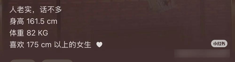 His own dating post: honest and quiet, 161.5 cm, 82 kg, into girls 175 cm and up